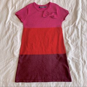 George Girls Sparkle Knit Colour Block Knit Dress.  Size 7/8.